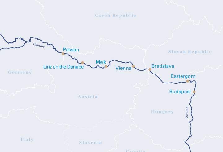 Tonavan jokiristeilyn reittikartta.