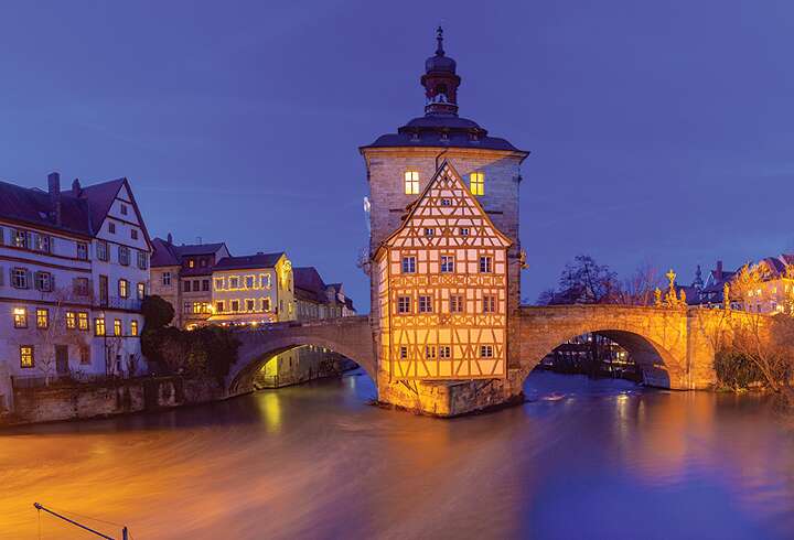 Bamberg Saksassa illalla.