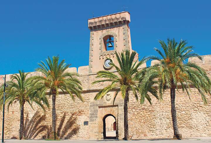 Santa Polan linnoitus ja palmuja