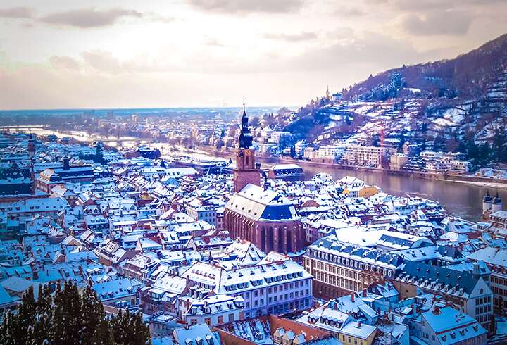 Heidelbergin kaupunki ilmasta kuvattuna.