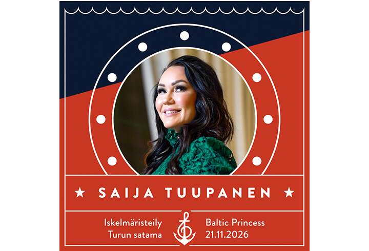 Iskelmäristeilyllä Saija Tuupanen.