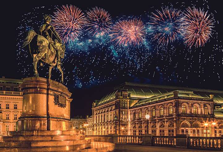 Uudenvuoden ilotulitus Wienissä