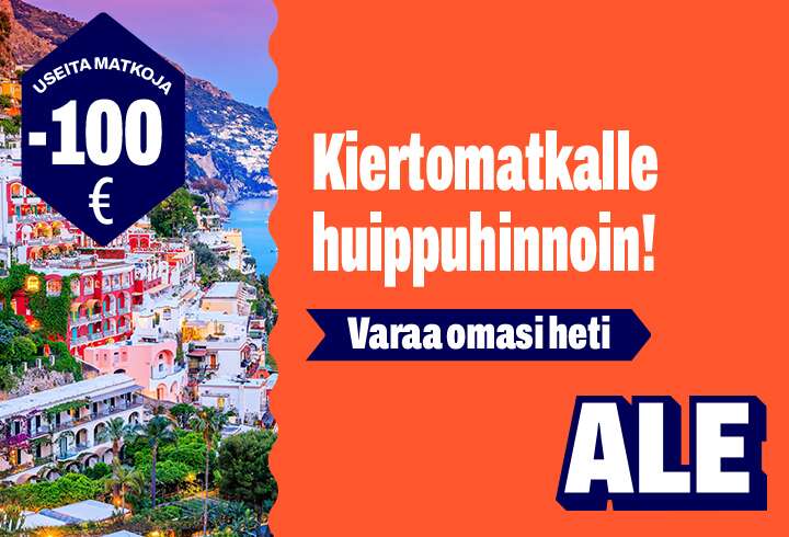Kesäale - Kiertomatkoja 100€ alennuksella, varaa omasi!