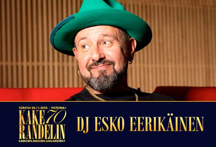 Kake Randelin 70 – Kaikkien aikojen juhlaristeilyllä bileitä ylläpitää DJ Esko Eerikäinen.