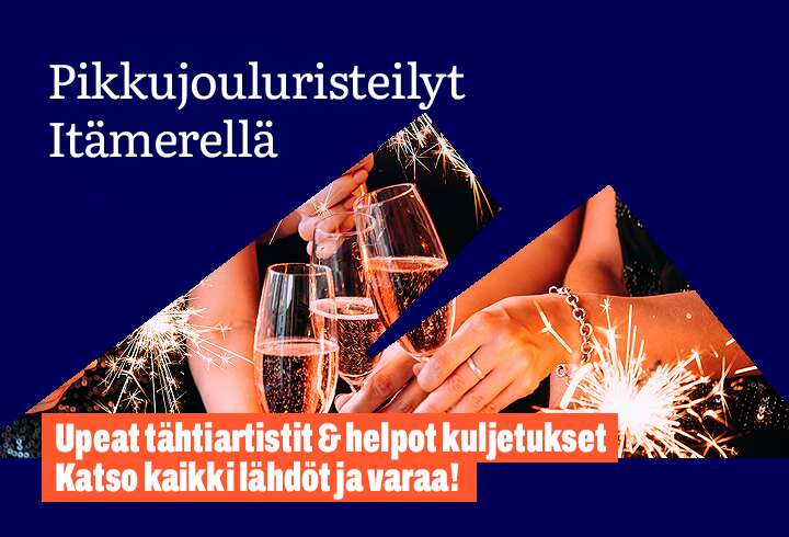 Tutustu kaikkiin pikkujouluristeilyihin Itämerellä.