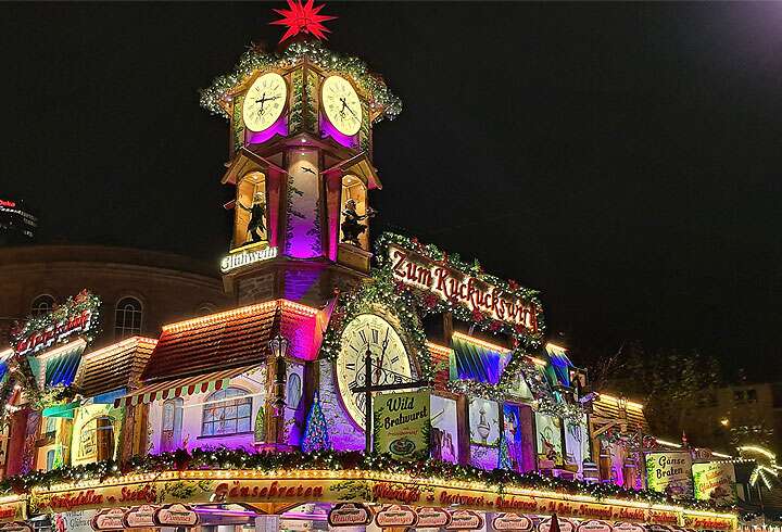 Saksan joulutorit Reinin jouluristeilyllä.