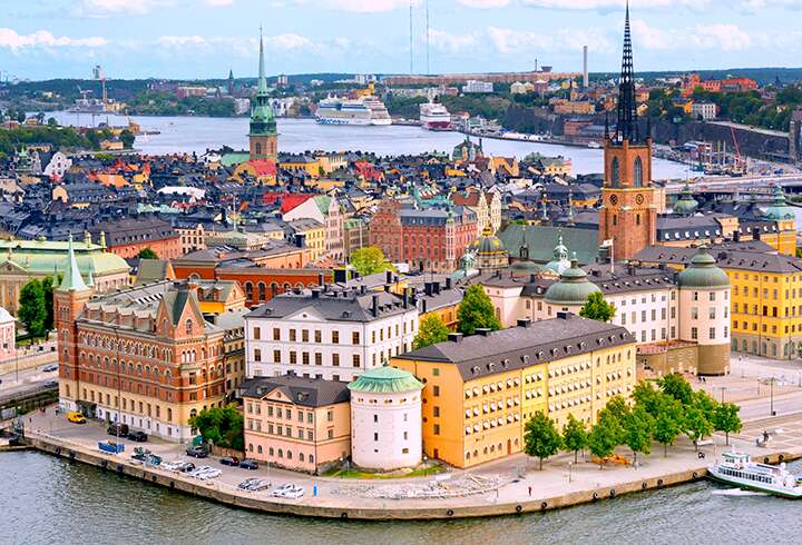 Tukholma kuvattuna ilmasta. 