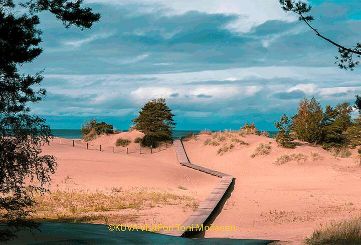 Tule Porisemaan ranta. 